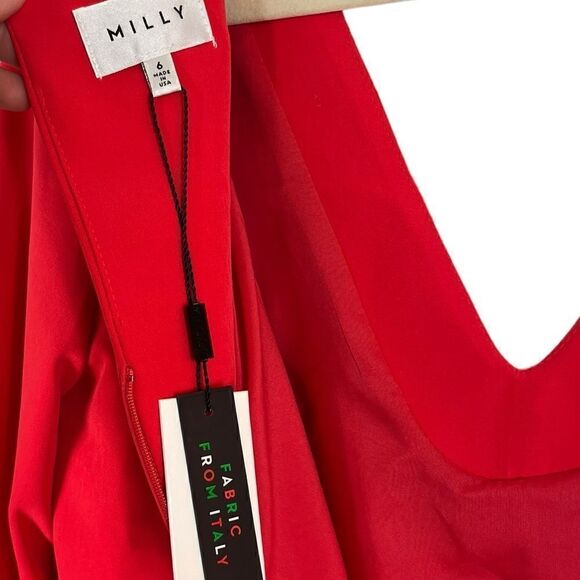 NWT Milly Women’s Double Ruffle Sleeve Nicole Shift Dress, Size 6, NWT - Picture 5 of 11